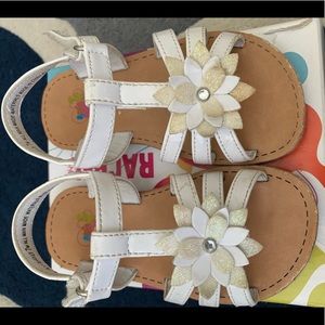 white flower toddler sandals